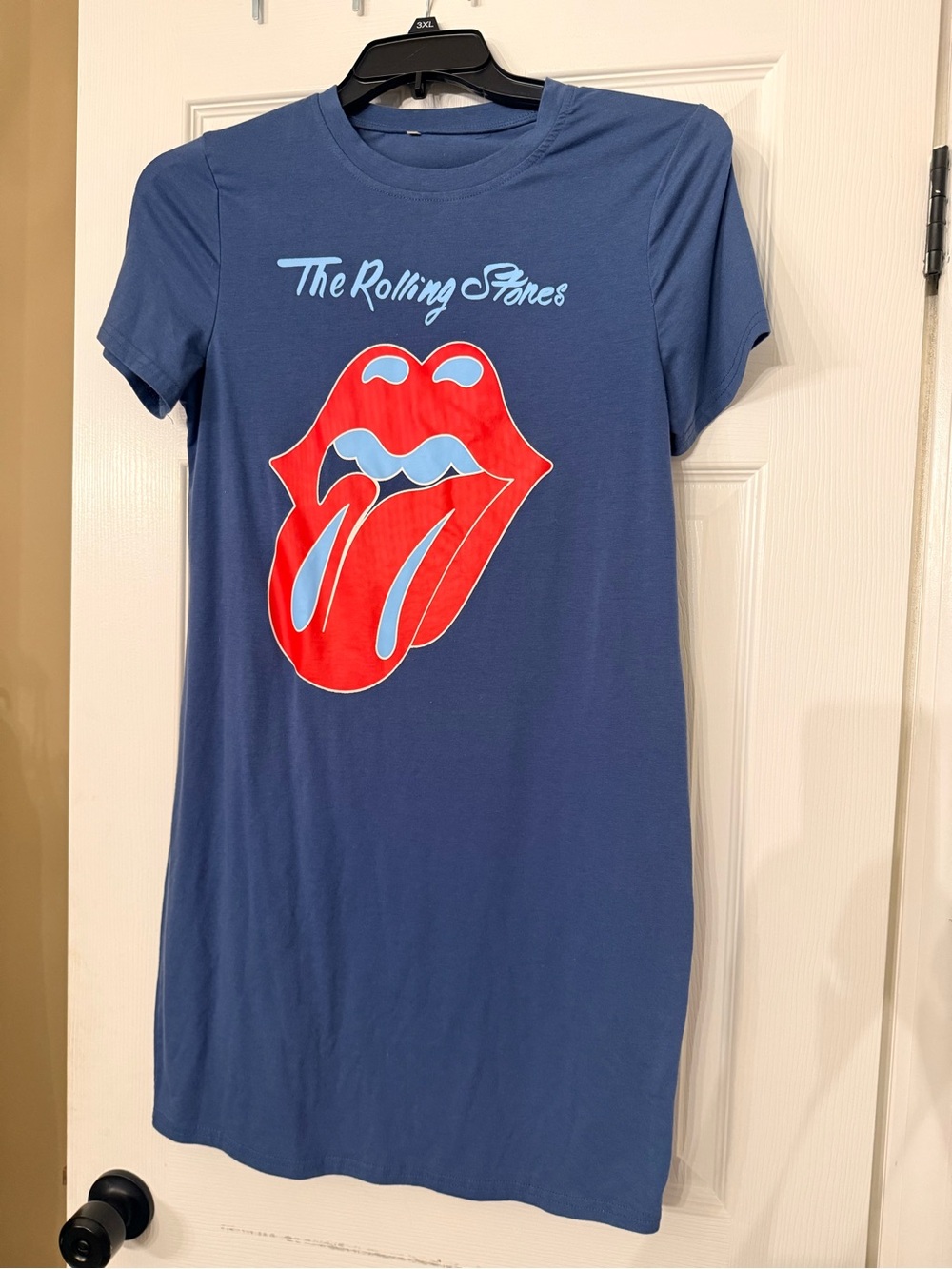 The Rolling Stones Navy Kids Tee Dress with Red & Light Blue Logo